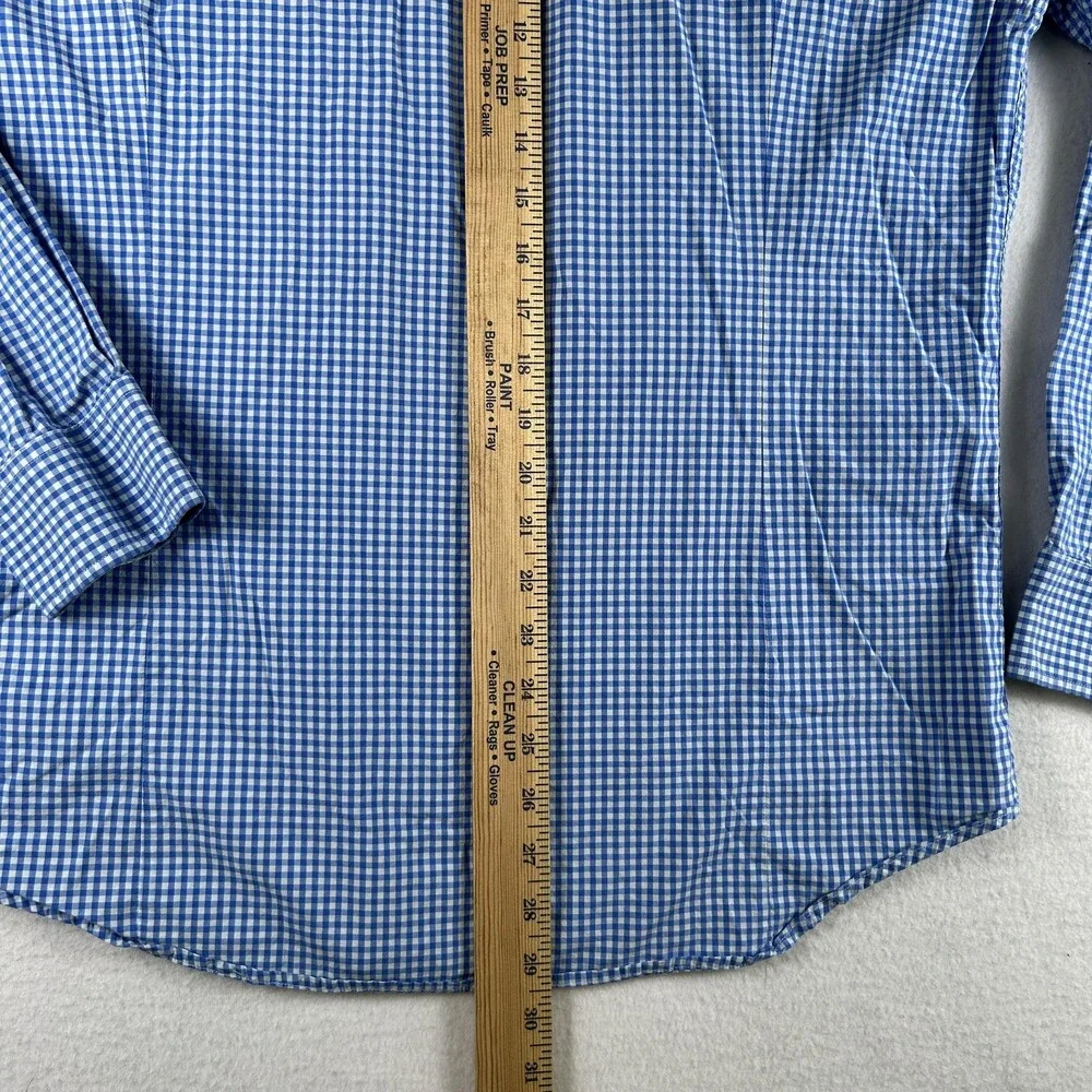 Banana Republic Shirt Mens Large Blue Check Long Sleeve Button Up Slim Fit